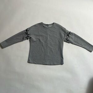 DREW ANTHROPOLOGIE grey sweatshirt material long sleeve with detached sleeves